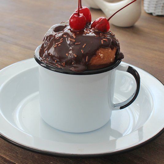 Caneca  Agata Esmaltada 370 ml  Branca  Ewel