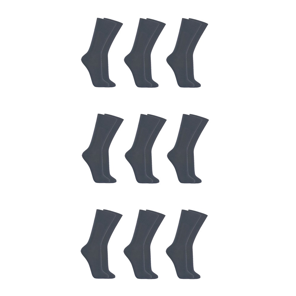 Kit C/10 Pares de Meias Sociais Microfibra - Cinza