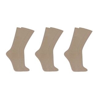 Kit C/3 Pares de Meias Sociais Microfibra - Bege
