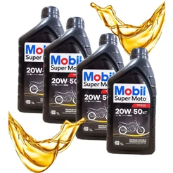 Kit Óleo Mobil 20w50 Mineral Super Moto 4 Tempos 4 Unidades