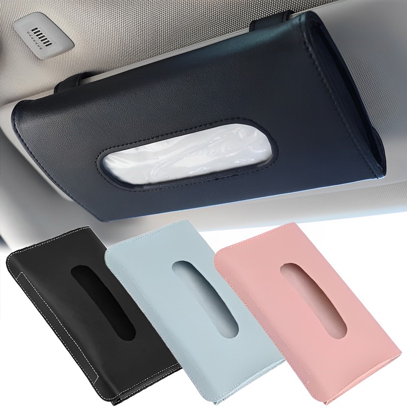 Caixa De Lenços De Papel PU Couro Carro Sun Visor Pendurado Guardanapo Para Acessórios Decoração De Interiores De Automóveis