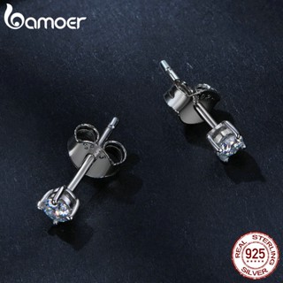 BAMOER 925 Prata Esterlina VVS1 D Cor 0.1ct Brincos Moissanita Stud Testados Por Instrumentos 100 % Genuínos Com Certificado