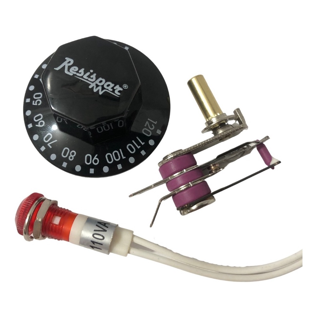Kit Termostato 120°c + Botão+ Lampada Estufa Salgado 127v