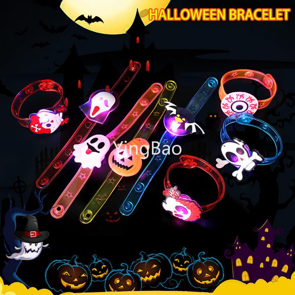20PCS Relógio De Halloween Luminoso Flash Brilhante Pulseira LED De Silicone Macio Infantil Cartoon Novidade Brinquedos Presentes