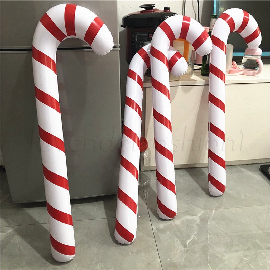 Balões De PVC Duráveis Decoração/Feliz Natal Cana Pendurada/Presentes De Ano Novo Para Crianças Suprimentos Festas/90cm Grandes Bolas De Ar Insufláveis De E Leves