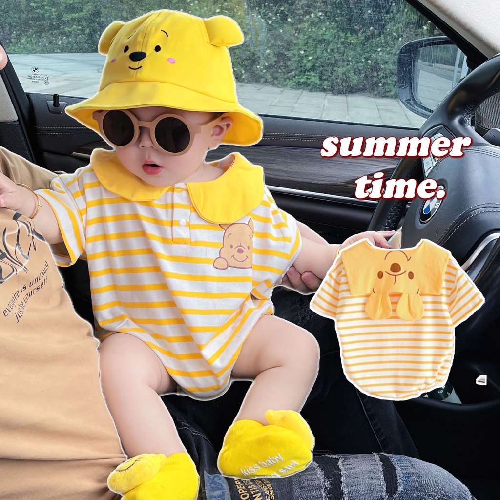 Macacão Para Bebês Recém-Nascidos De Manga Curta Winnie the Pooh Cotton Pattern Summer Style 0-24M em Oferta na Shopee
