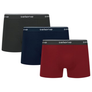 Kit com 3 Cuecas Boxer Plus Size Elastico Reforçado Algodão Selene