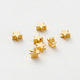 St . Kunkka 20pcs 6mm18K Espaçadores Estrela De Cinco Pontas Em Ouro Real Com Fabricados Para Colar Pulseira