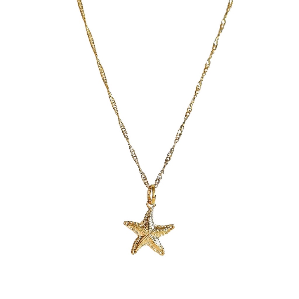 Colar Dourado Semi Joia Estrela do Mar Folheado A ouro 18k