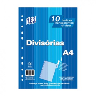 Divisória cristal A4 10 projeções com visor 10INTBA-CR Yes