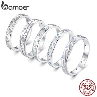 Bamoer Silver Sterling 925 Anéis De Primavera E Inverno Para Presentes De Moda Feminina