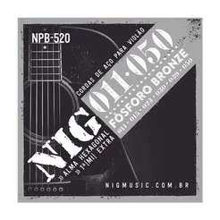 Encordoamento NIG NPB-520 011 Fósforo Bronze para Violão Aço