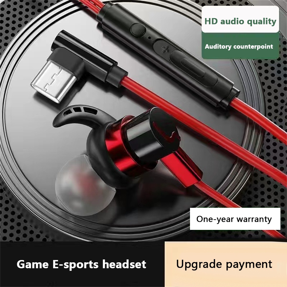 Jogo E-sports Fones De Ouvido Tipo-c/3.5mm Plugue Com Fio Fones De Ouvido De Baixa Latência À Prova D'água Para Jogos Com Microfone Para Huawei Xiaomi BR1 Pk LP40 PR0 em Oferta na Shopee