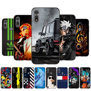 Para Motorola Moto E6S E6i Capa Protetora De Telefone Silicone Macia De Preto Tpu De Moda anime Desenho Animado Padrão Bonito
