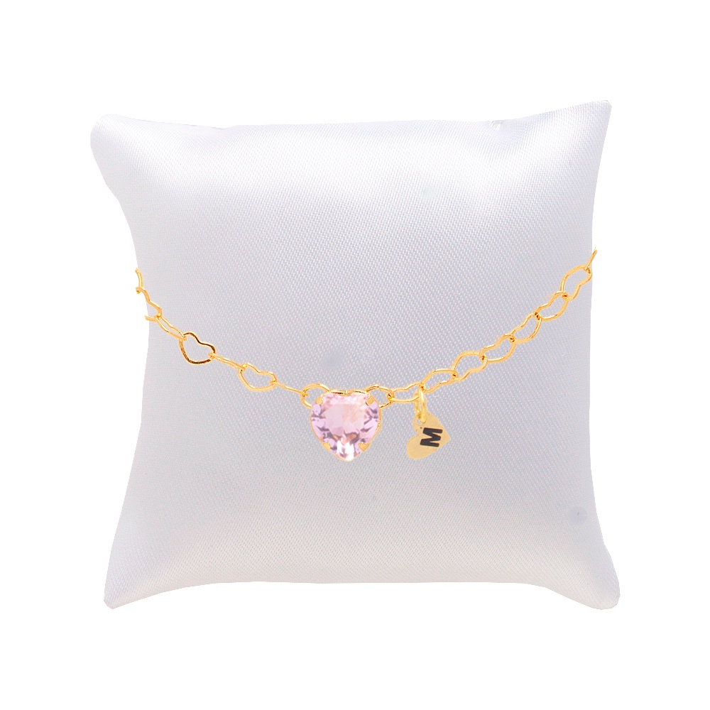 2 Pulseira Madrinha Rosa Folheada Ouro Almofada,Inicial em Oferta na Shopee