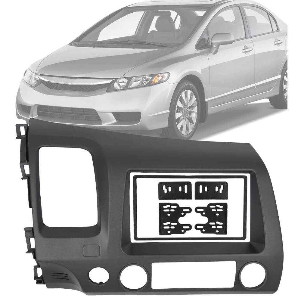 Moldura De Painel 2 Din 7" Polegadas New Civic 2007 2008 2009 2010 2011
