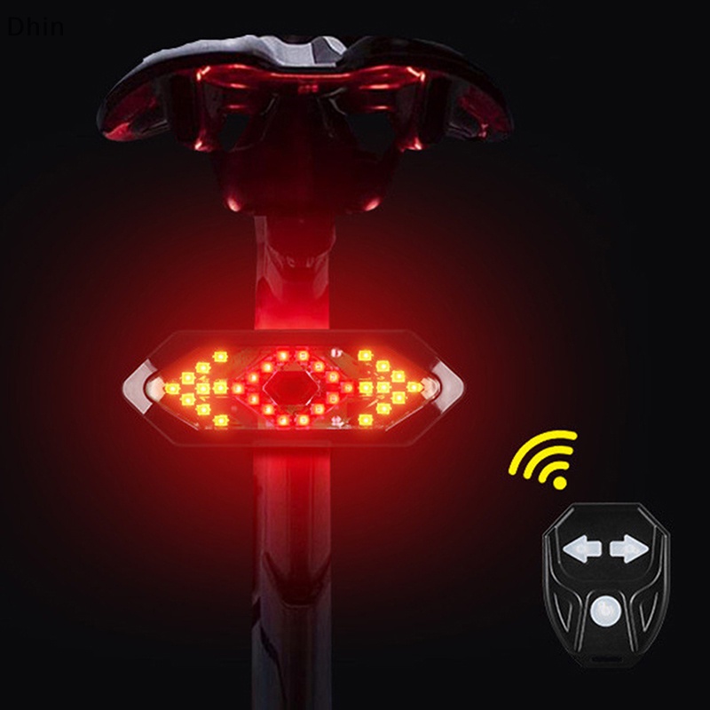 [Dhin] Lâmpada Traseira De Bicicleta Inteligente Sem Fio Luzes De Sinalização De Viragem Remota LED Facilidade De Instalação Peças Pessoais COD