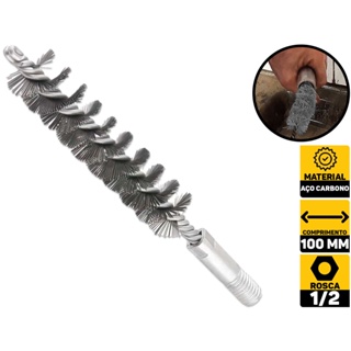 Escova Tubular 1/2 Esmeril Chicote Aço Carbono Vonder 6325012000 em Oferta na Shopee