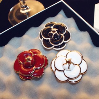 Broche De Luxo De Alta Qualidade Camélia Mulher Rosa Branca Preta De Marca Grande Boutonniere Gift Jewelry