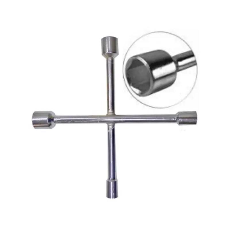 Mini Chave De Roda 4 Bocas Em Cruz 12, 13, 14, 17mm Portátil