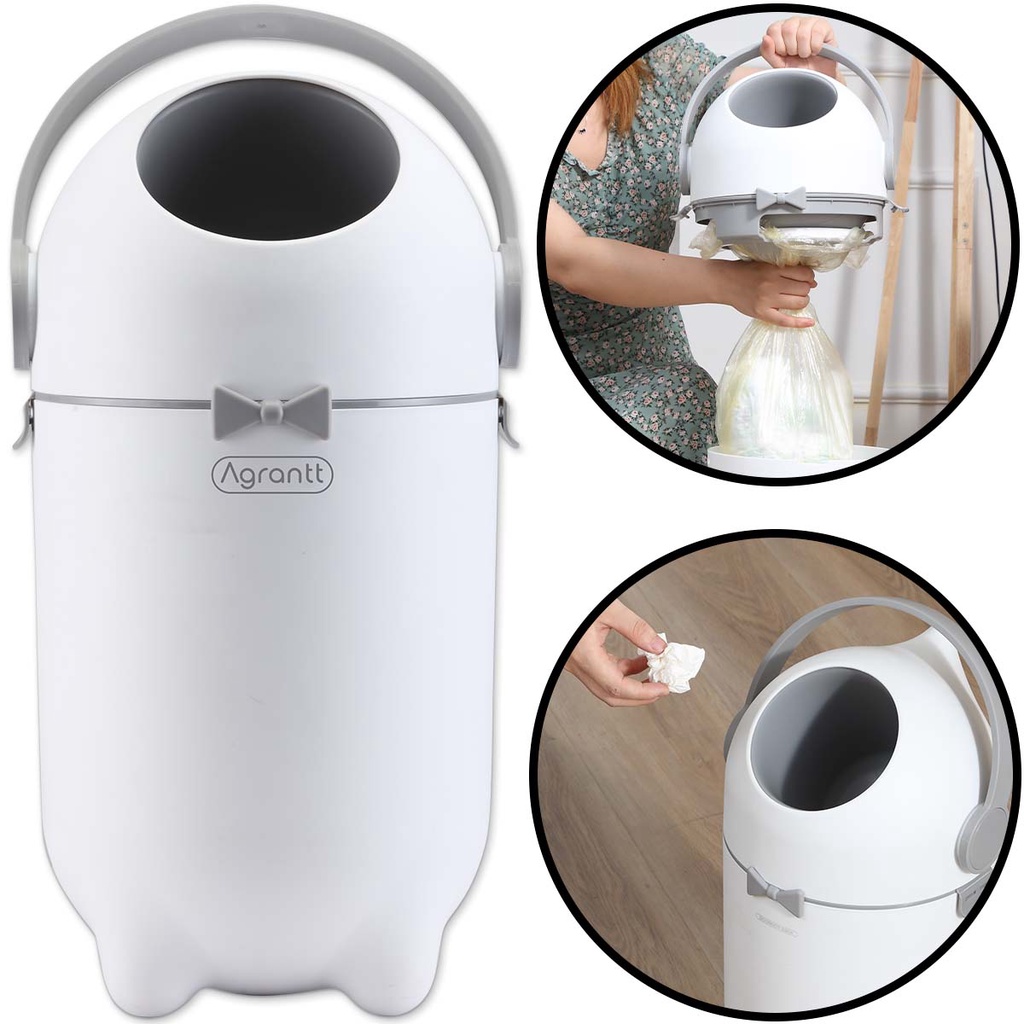 Lixo Lixeira 10 Litros Sistema Anti Odor Para Fraldas Bebe Resíduos Banheiro Cozinha Pet Babybê Agrantt
