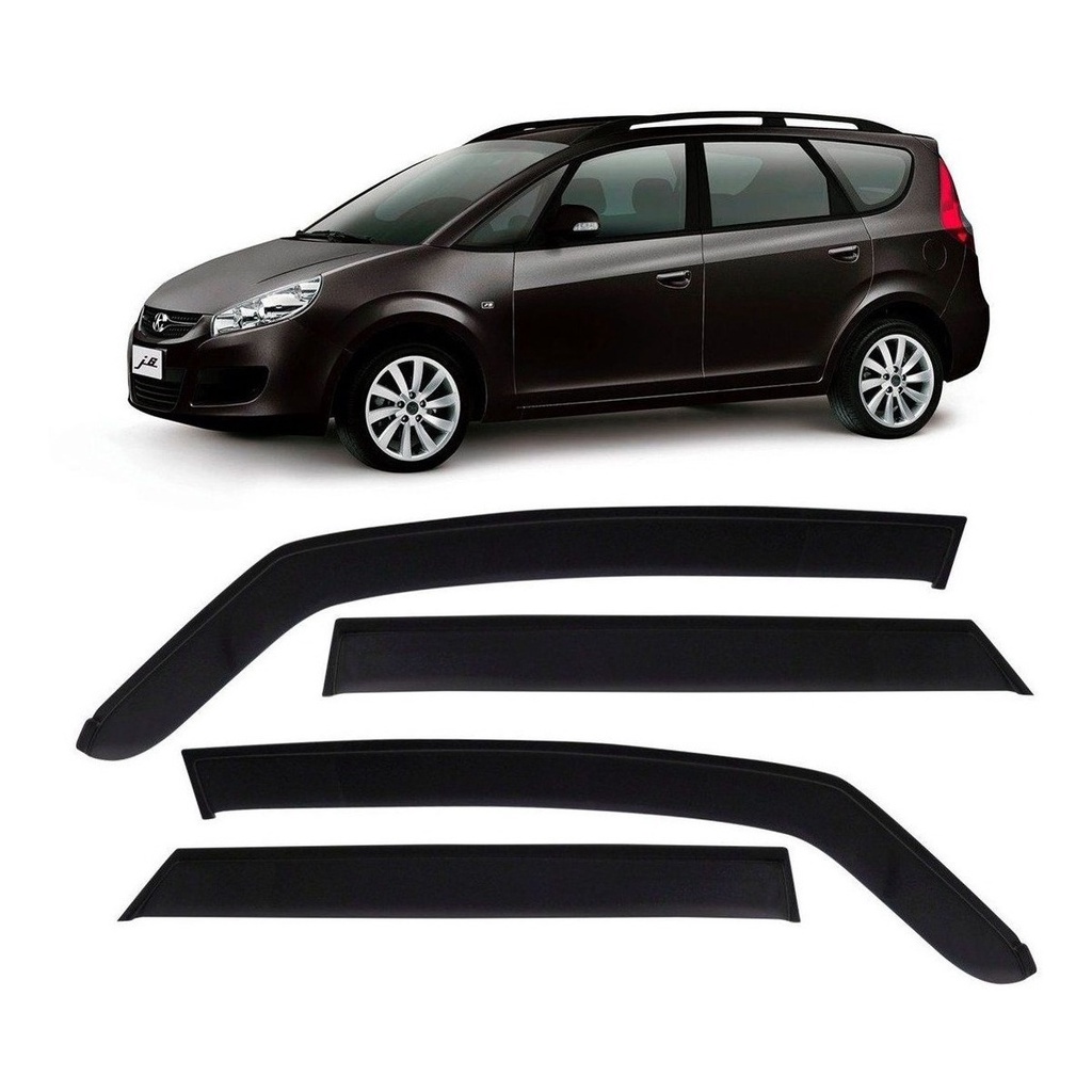 Calha De Chuva Defletor Jac J6 2011 A 2017 4 Portas Acrílico Fume Ecoflex 17.002A