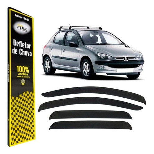 Calha de Chuva Defletor Peugeot 206 SW Todos 4 Portas Ecoflex