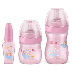 Kit de Mamadeira Primeiros Passos 50/150/240ml Rosa - Lillo