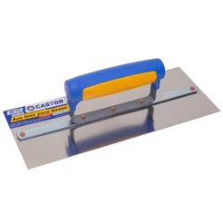 Desempenadeira aço inox 12x30cm Lisa para gesso - Castor