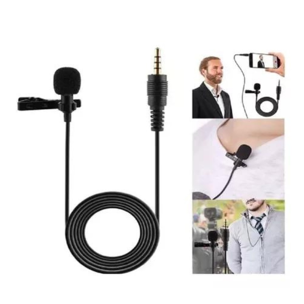 Microfone Lapela JH-043 3.5mm Perfeito Aulas Gravações Alta Qualidade Streaming Redes Sociais Chamadas Callcenter Videos - detalhe