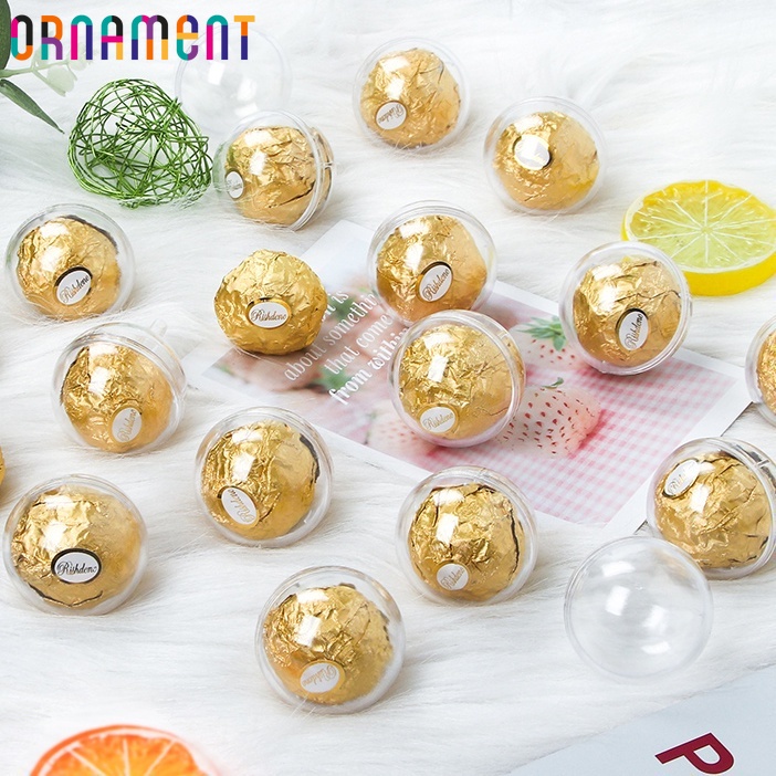 10Pcs 4cm Bola De Chocolate Acrílica Transparente Vazia/Para O Dia Dos Namorados/Caixa Com Esfera De Bolos em Oferta na Shopee