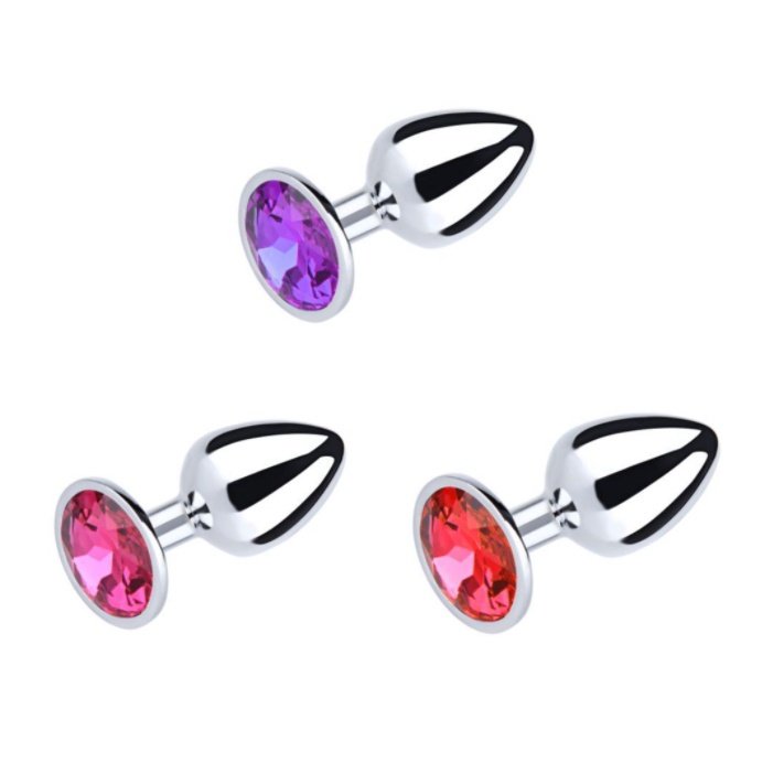 Plug Anal Tamanho M Em Aço Inox Anatômico Com Joia Sex Shop em Oferta na Shopee