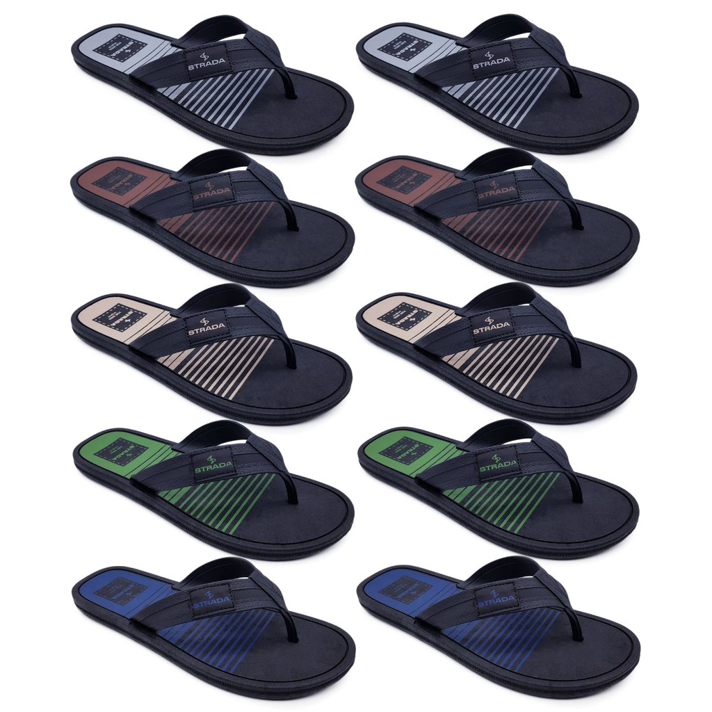 Kit 10 Pares Chinelo Sandália Masculino Adulto Básico Borracha Original Strada Classic Revenda S01 em Oferta na Shopee