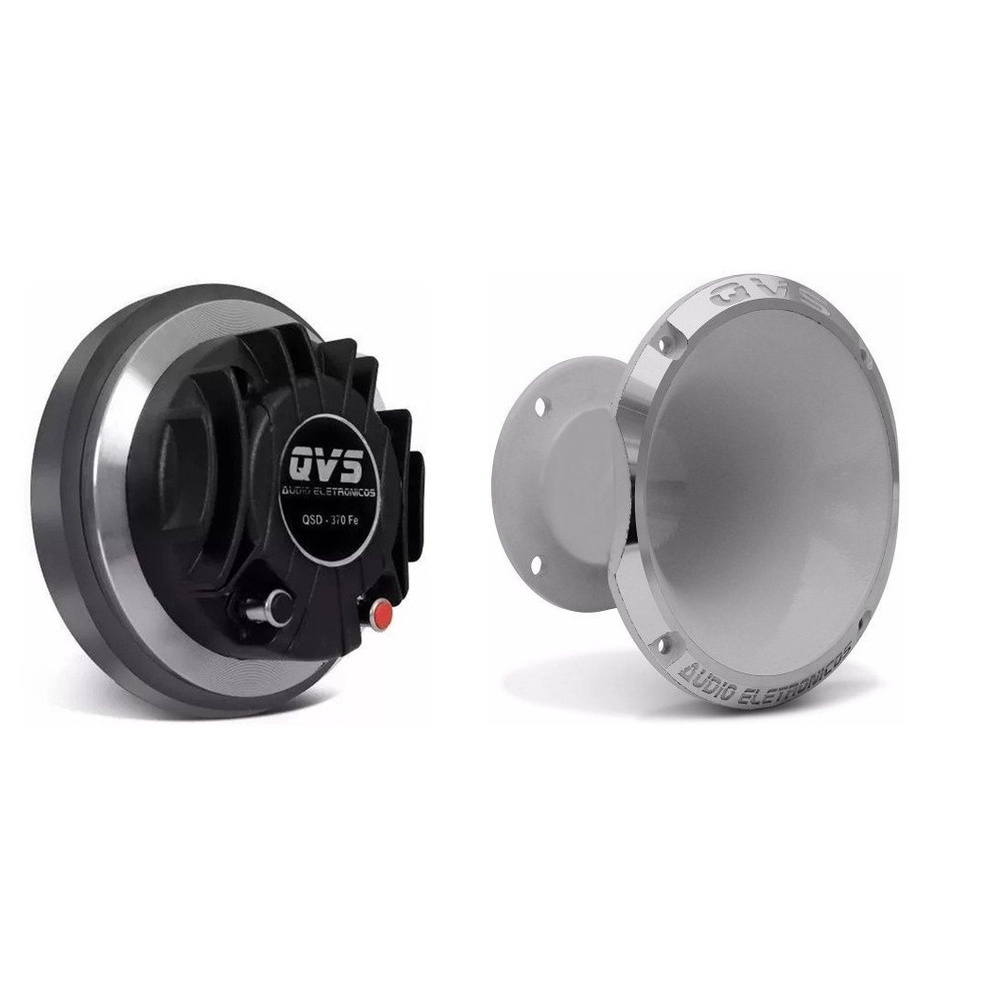 Driver QVS QSD 370FE  75W Rms Trio + Cone QVS 1450 Branco Preto Som Automotivo Bob Paredao em Oferta na Shopee