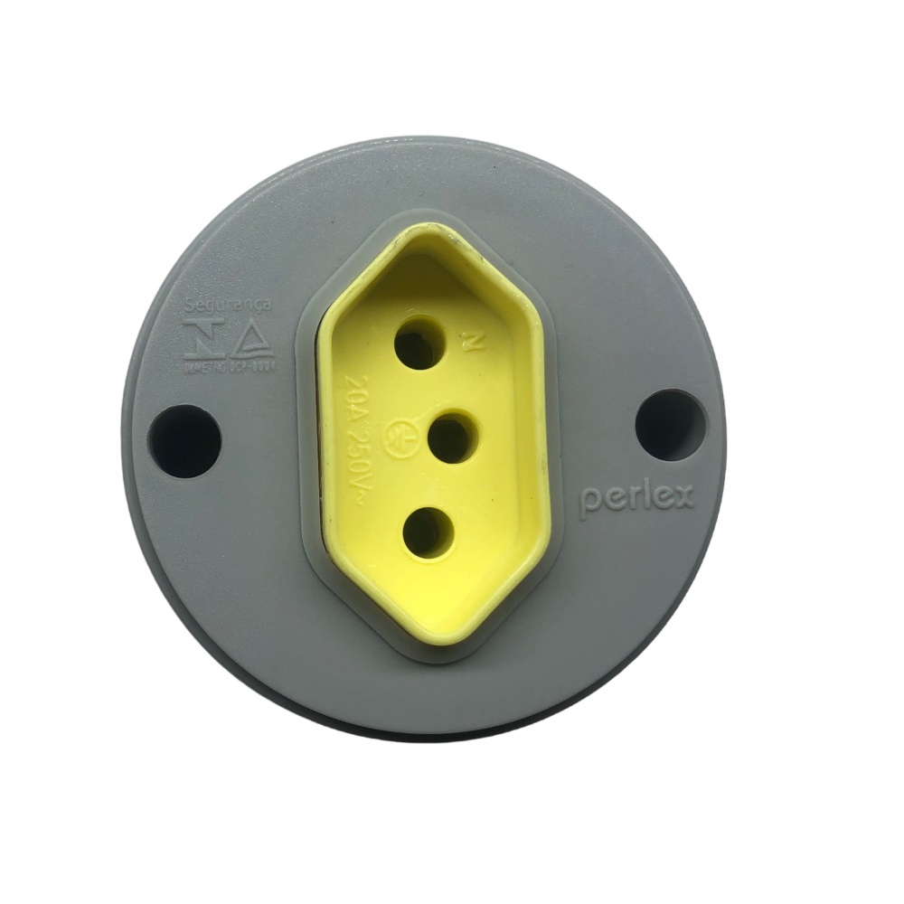 TOMADA SOBREPOR 2P+T 20AMP PADRAO PERLEX 815