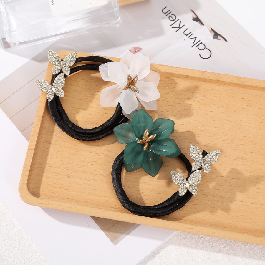 Cristal Strass Borboleta Hairpin Mulher Flor Contas Modelador De Cabelo Acessórios Para O