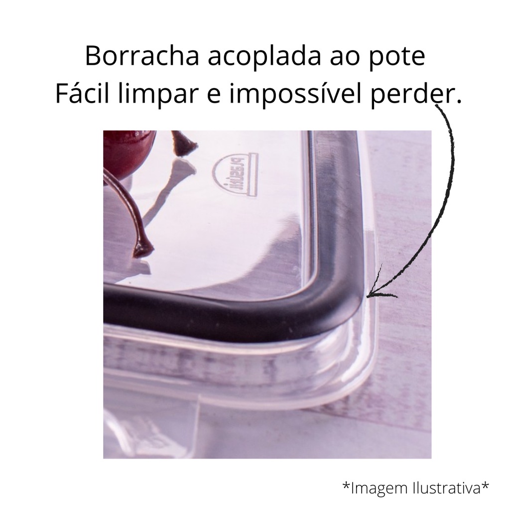 Pote Hermético Com Escorredor 500ml Retangular Plasutil