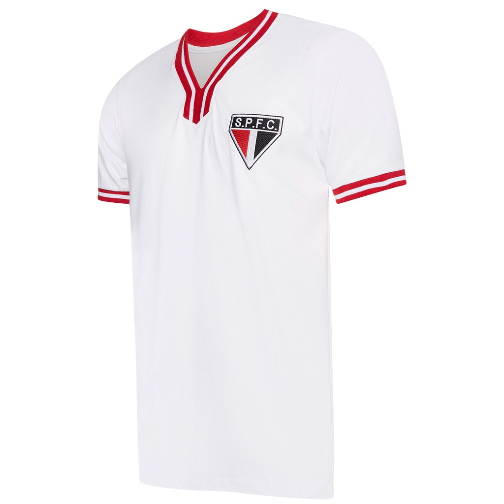 Camisa São Paulo Retrô Vintage Branca Masculina Oficial em Oferta na Shopee