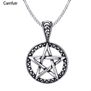 Pingente de pentagrama de personalidade de titânio, estilo punk, estilo titânio, joias de aço inoxidável