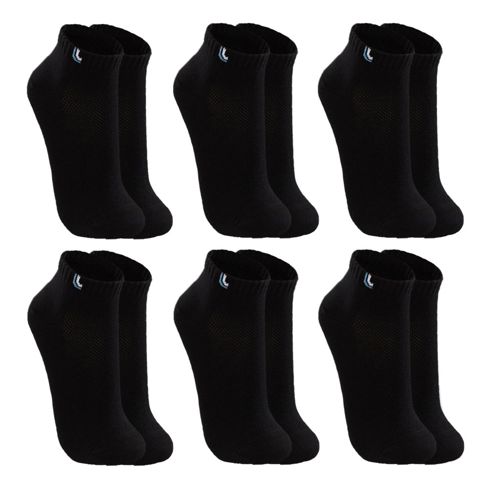 Kit 6 Pares Meias Lupo Cano Curto Algodão 3225 - Preto