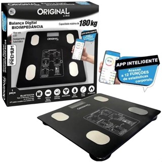 Balança Digital Bioimpedância 180KG Display Lcd Bluetooth Aplicativo Fitness Treino Balança De Banheiro