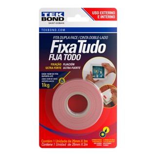 Fita acrílica dupla face 25mm x 2m - exterior - blíster - tekbond