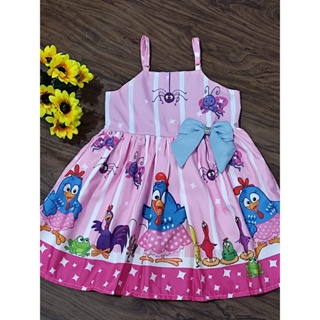 Vestido Infantil Alcinha Galinha Pintadinha Tematico Festa Aniversario em Oferta na Shopee