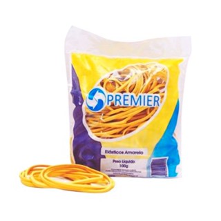 Elástico látex NR 18 Amarelo pacote com 100g Premier