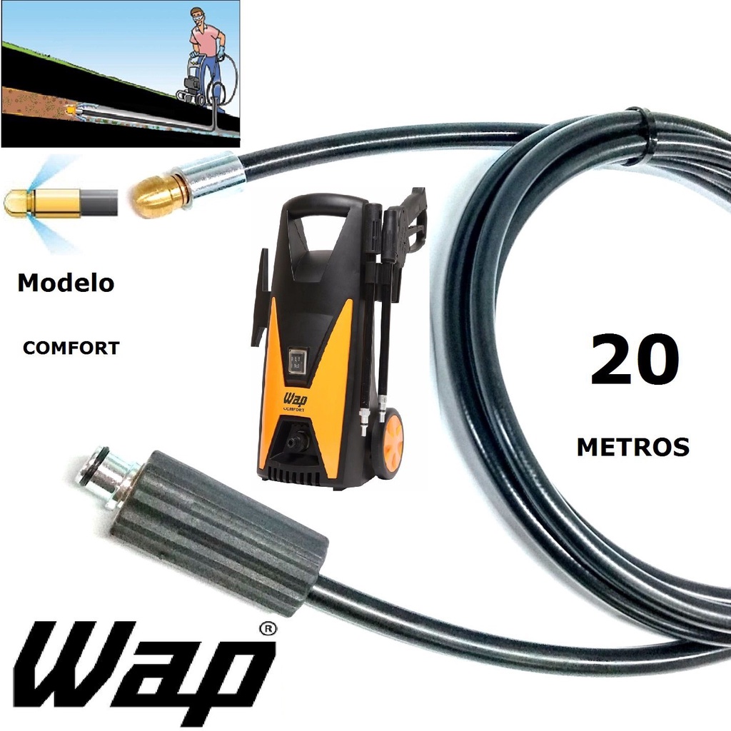 Mangueira desentupidora de tubulação WAP - 20 Metros - Wap COMFORT