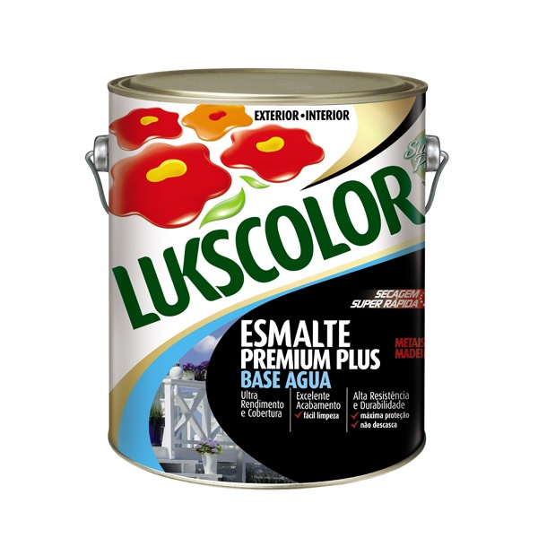Tinta Esmalte Brilhante Base Água Branco 3.600l Lukscolor em Oferta na Shopee