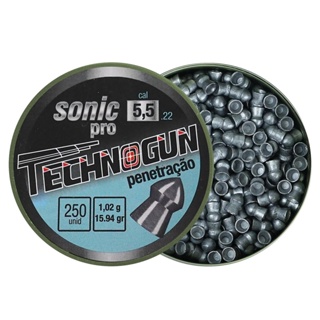 Lata de Chumbinho 5.5mm Technogun Sonic Pro Penetração 15,94gr 250un em Oferta na Shopee