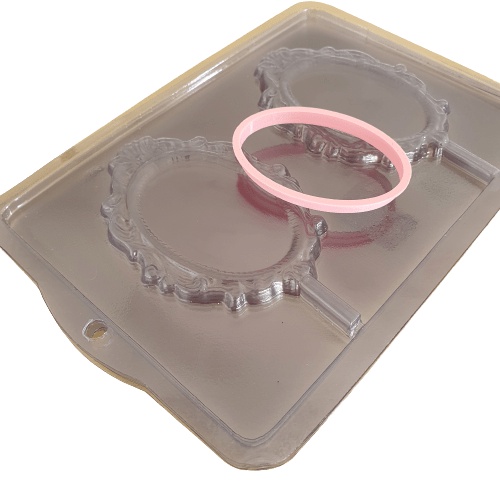 kit Cortador e Forma de Acetato Confeitaria Espelho Moldura
