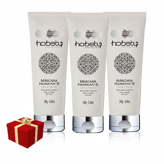 Kit Hobety 3 Máscara Hidratante Treatment 240g Original