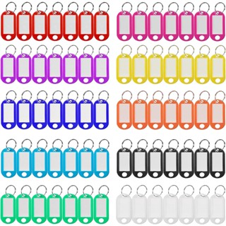 100 Pcs Chaveiros Plásticos Etiquetas De Identificação Anel Dividido